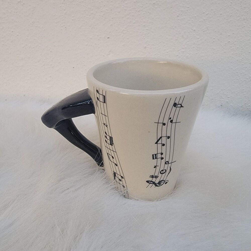 Music Notes Coffee Cup Mug Ceramic Novelty Made in Thailand